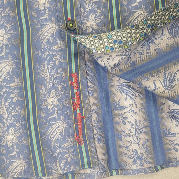 Robert Graham Exclusive Contrast Cuff Long Sleeve Shirt Men's 2XL - Picture 4 of 8